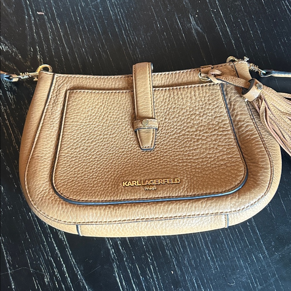 Karl Lagerfeld Beige Crossbody Bag with Tassel - Picture 8 of 8